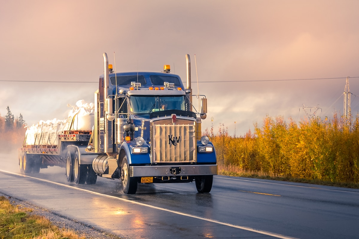GA Carriers tractor and trailer on route
